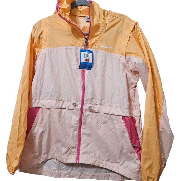 Columbia Women's Peach Blossom Convertible Lightweight Windbreaker Jacket NEW - Picture 7 of 7
